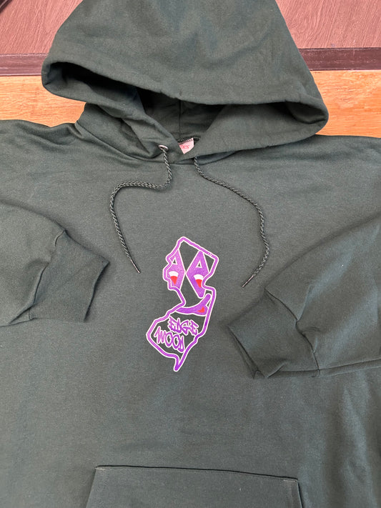 Edgewood NJ State Logo Hooded Sweatshirt Deep Forest Green S-3XL 90/10 Blend