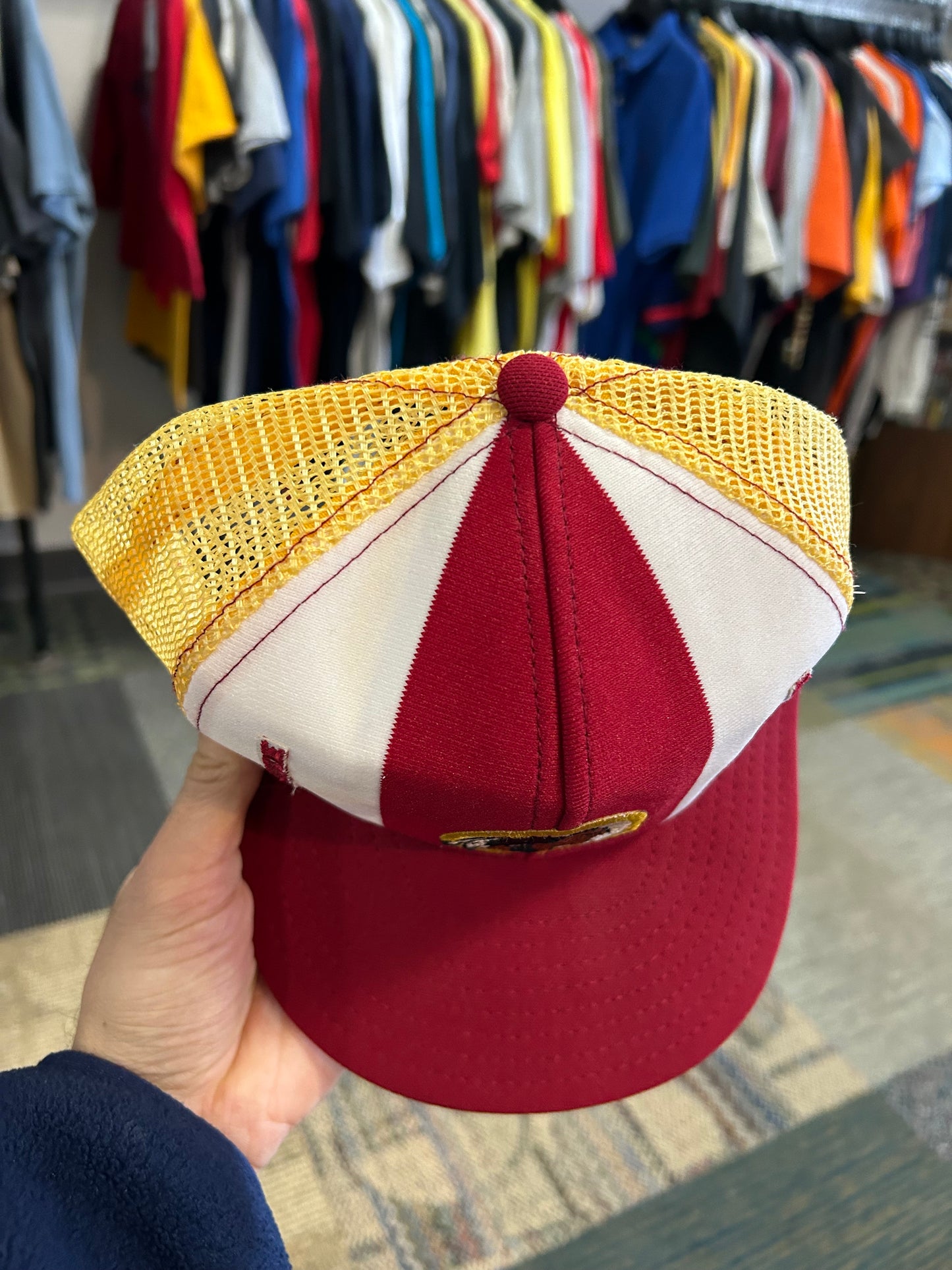 Vintage Washington Redskins NFL Team AJD Trucker SnapBack Hat USA Nylon