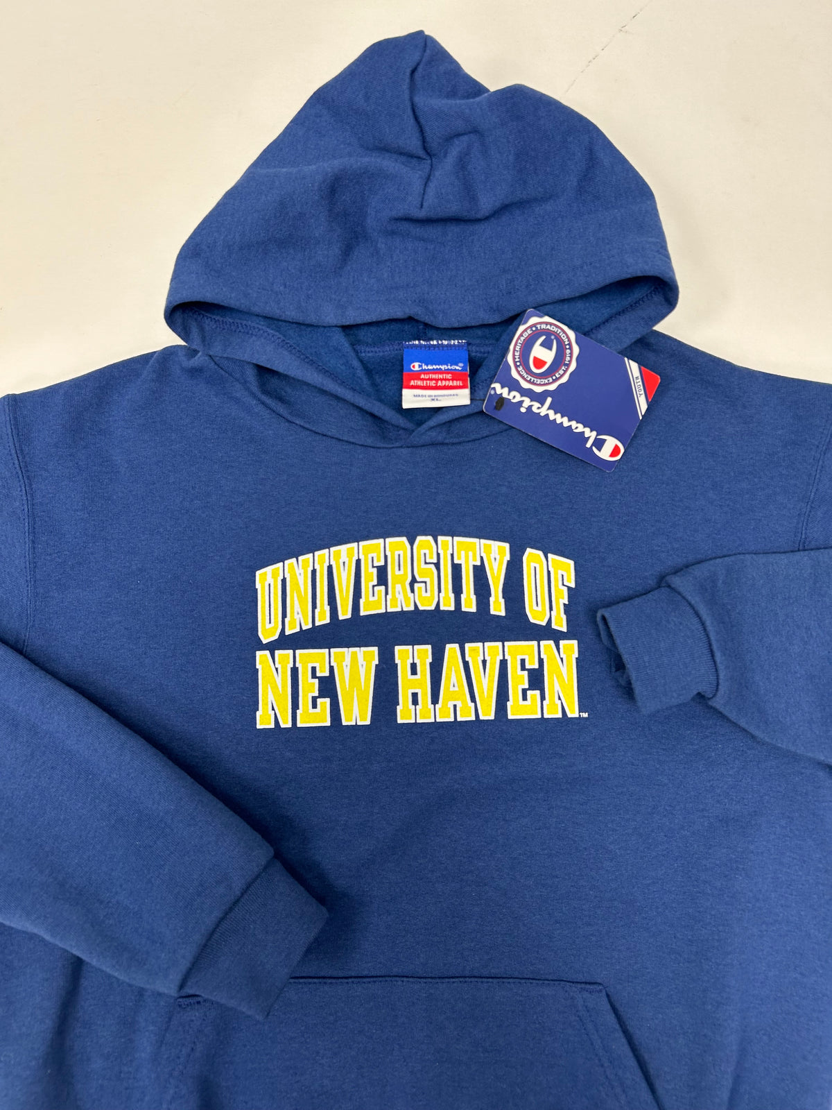 University Of New Haven College Logo Champion Hoodie Sweatshirt New 21.25x26.5 Inches Brand New With Tag