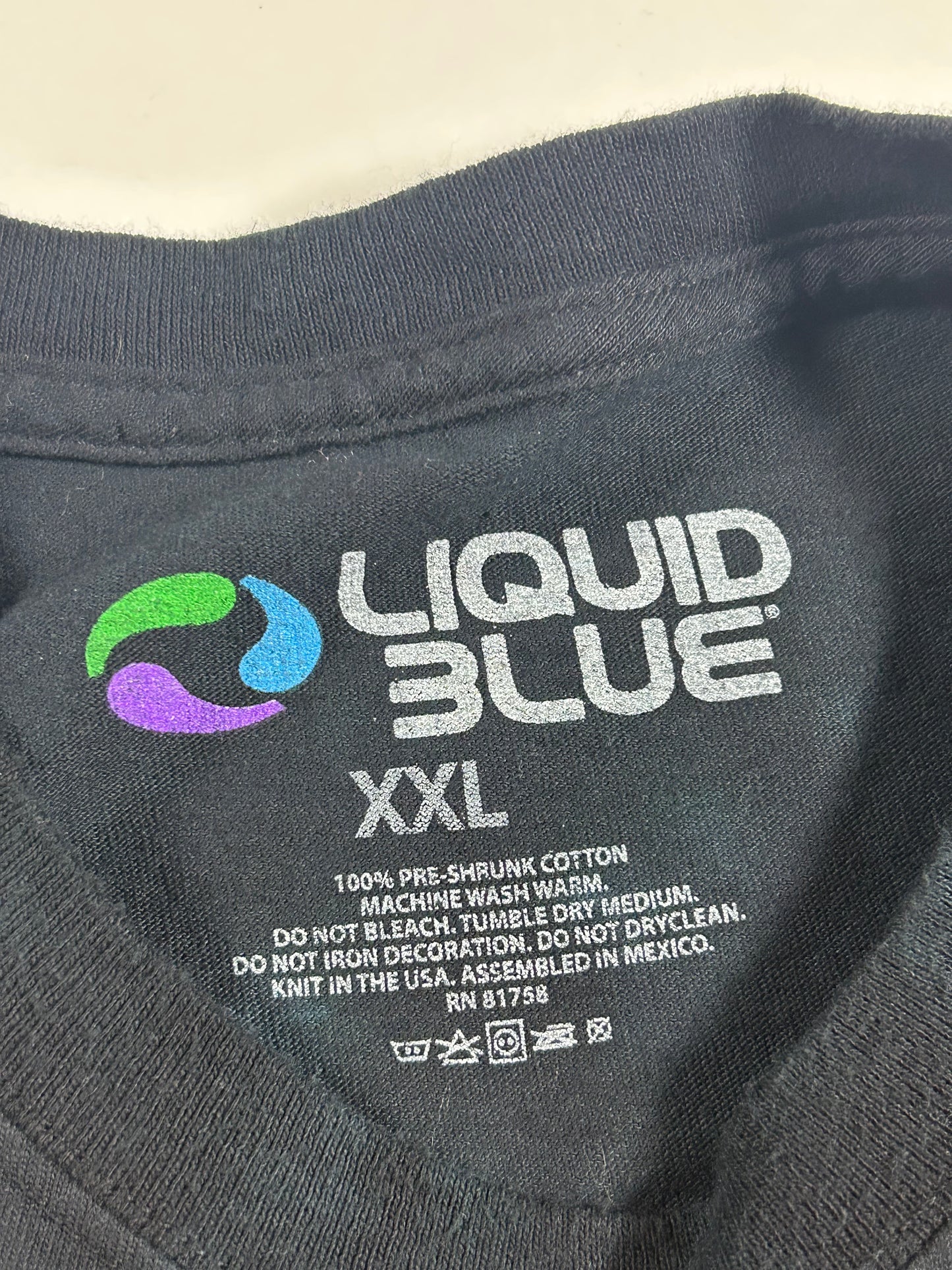 2013 Liquid Blue AC/DC Tie-Dye Band Music Tee 2XL 25.25x31.25 Inches Clean