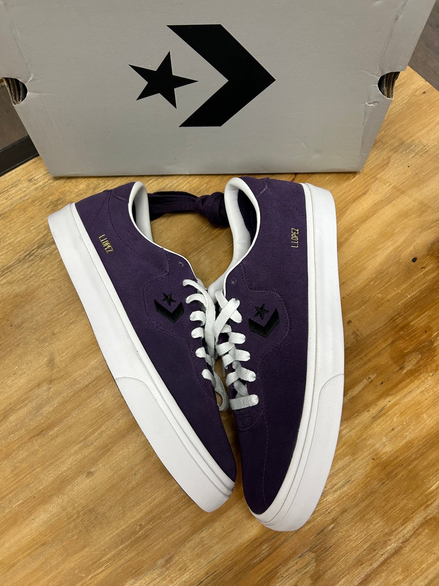 Converse Louie Lopez Pro Purple Mens Size 9.5 New With Mismatch Box Skateboard