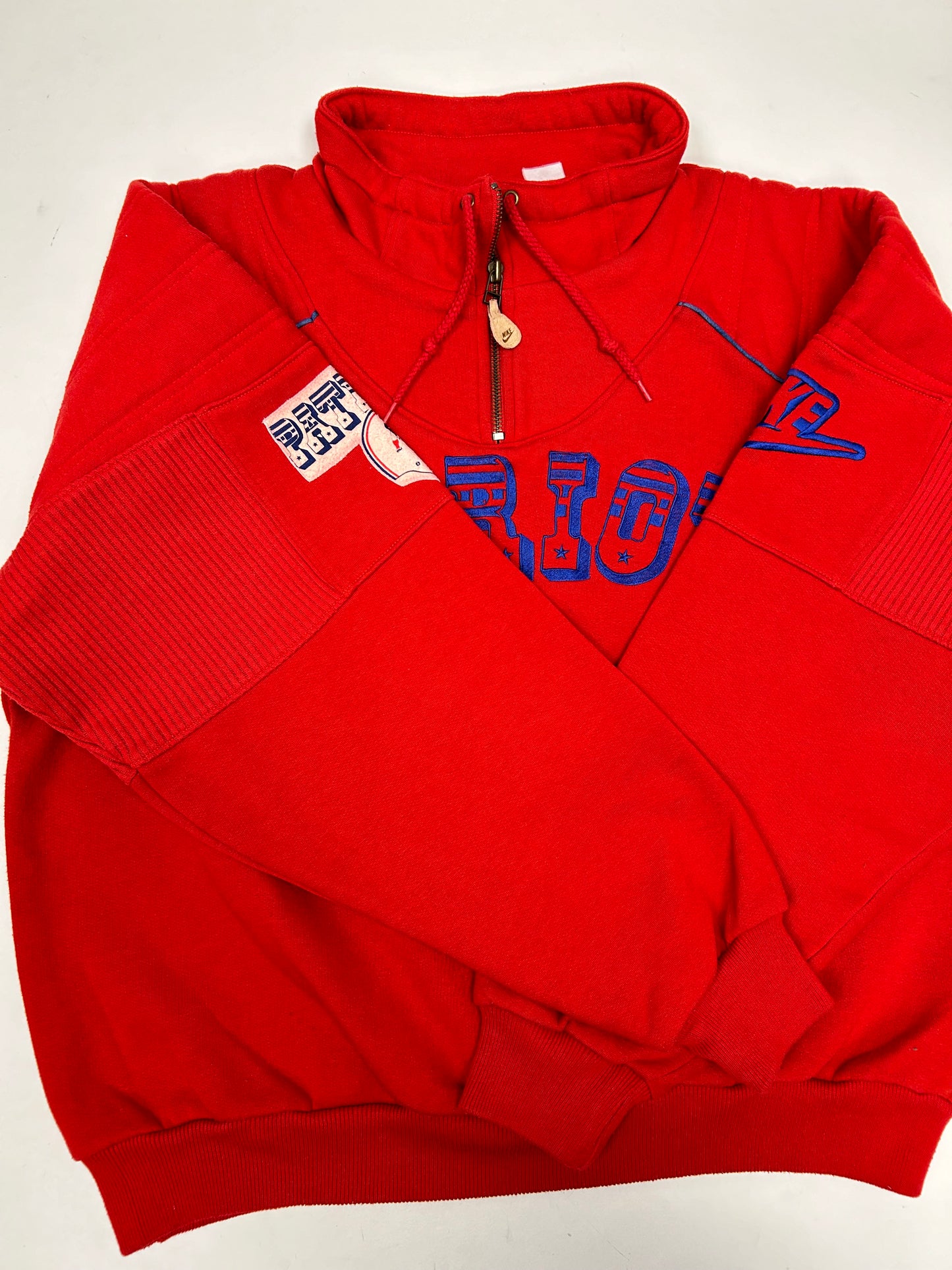 Vintage New England Patriots NFL Nike 1/4 Zip Pullover Sweatshirt Tagged Medium 24.5x25 Inches 80s