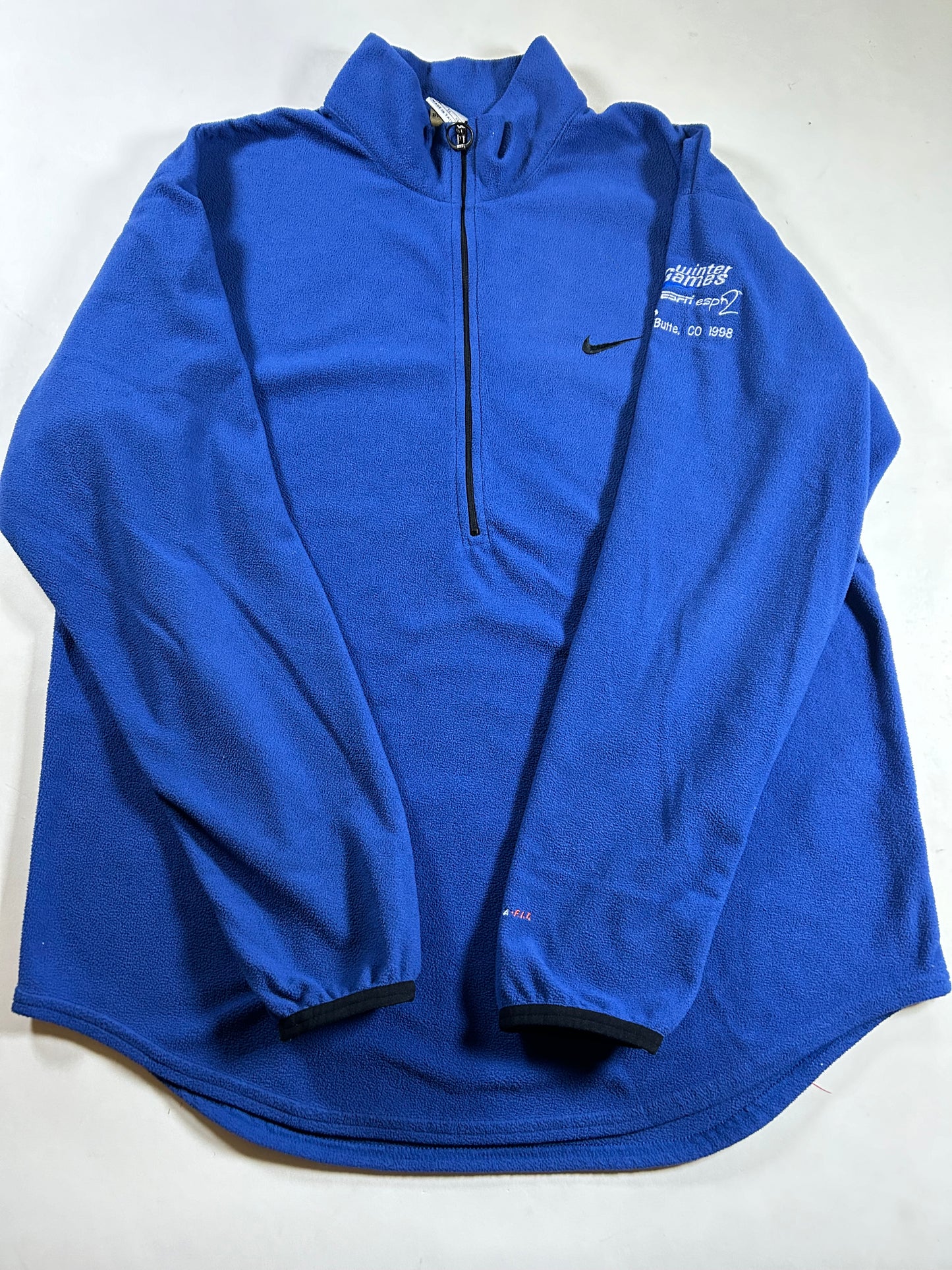 Vintage Nike Winter X Games 1998 1/4 Zip Fleece Pullover Mens Therma FIT XL/L Fit 23.75x31.75 Inches
