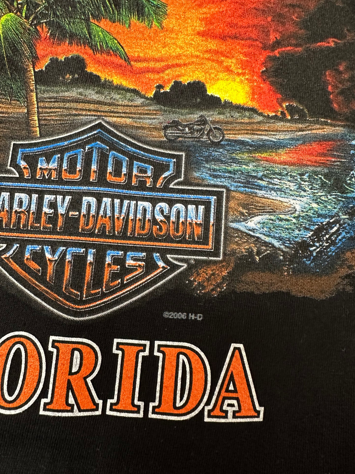 2006-2007 Harley Davidson Motorcycles Fire Starter Bruce Rossmeyer’s Boca Raton Florida Dealer Tee XL 23.5x33 Inches DS Brand New Old Stock
