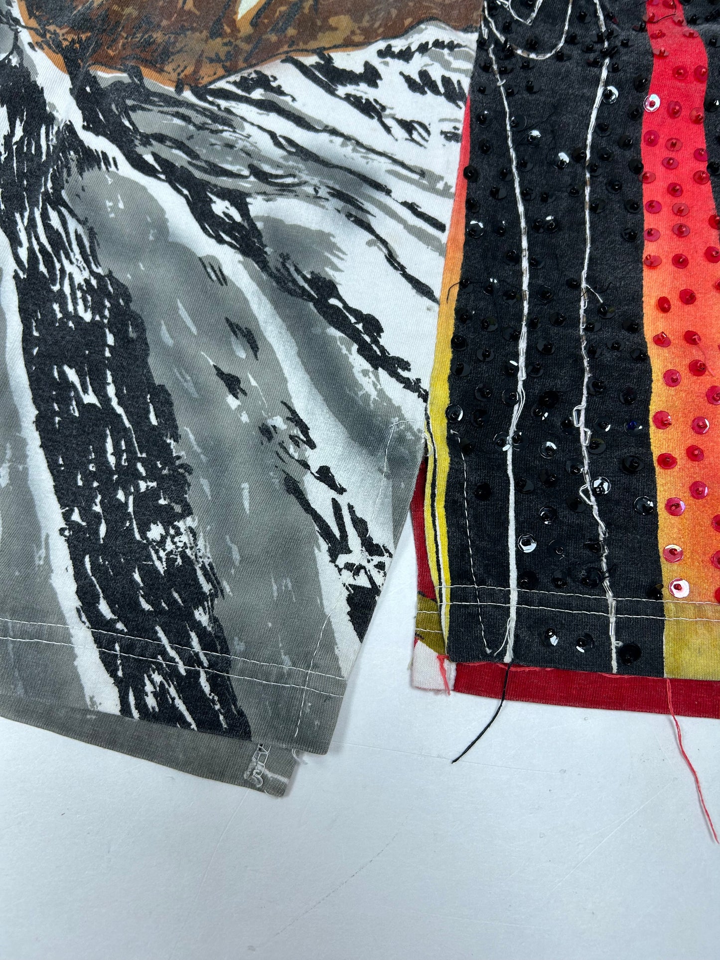 Vintage Disney JouJou Villains Cruella Maleficent Captian Hook Beaded Shirt Big 2XL For 25.5x32.75/34.75 Inches As Is Has Flaws