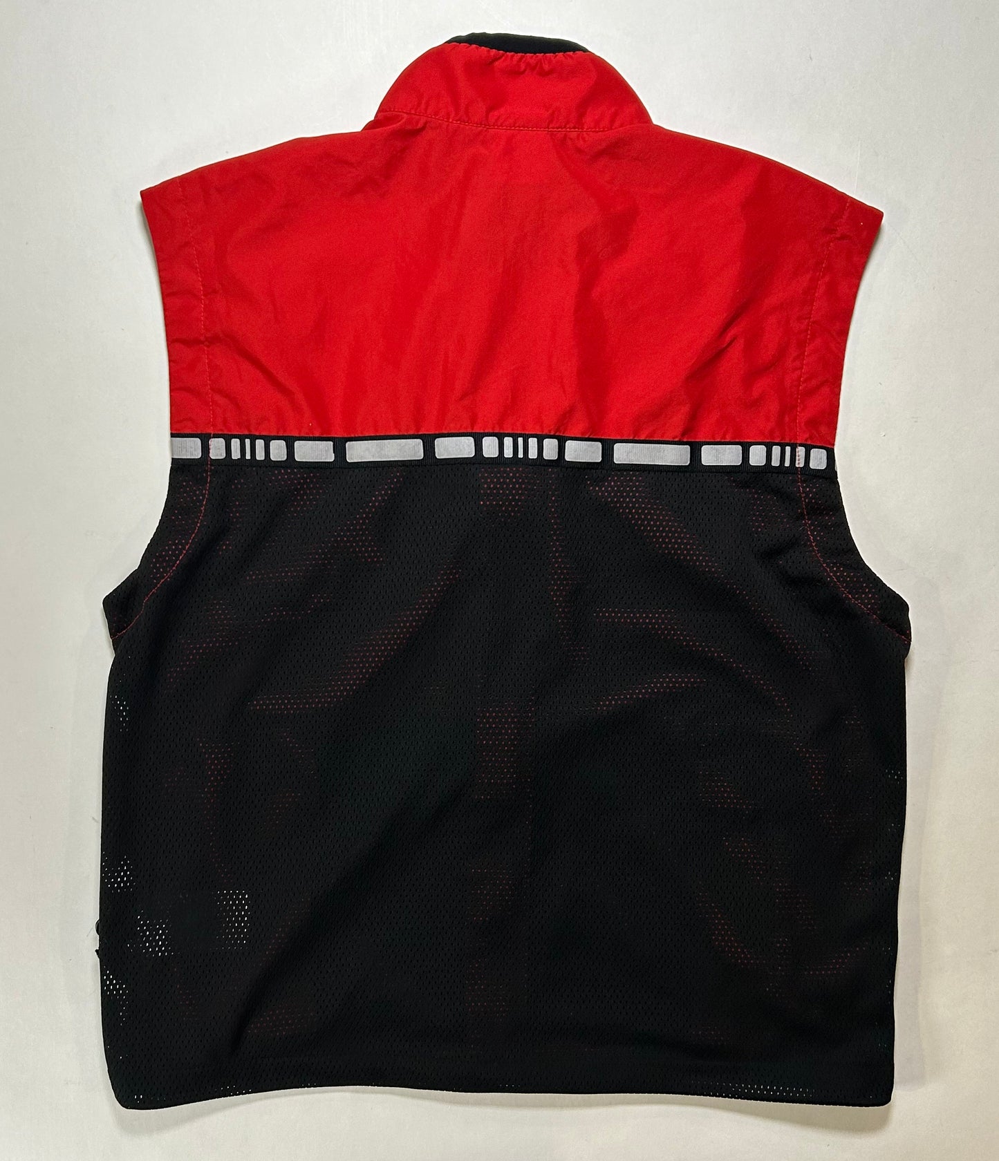 Vintage 90s Nike Zip 3M Windbreaker Vest Medium 22x25.75 Inches Red/Black