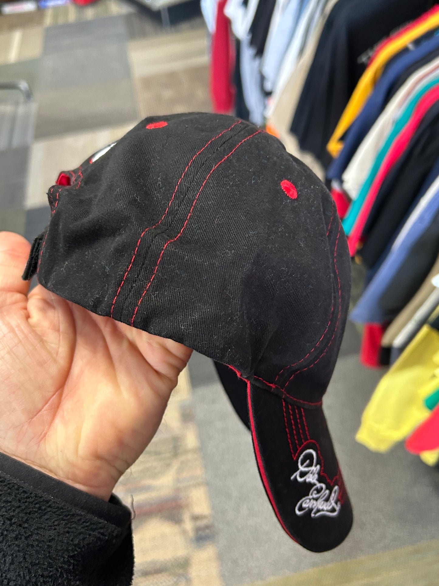Vintage NASCAR #3 Dale Earnhardt & Johnny Cash Hat Embroidered Red/Black Adult Adjustable OSFM