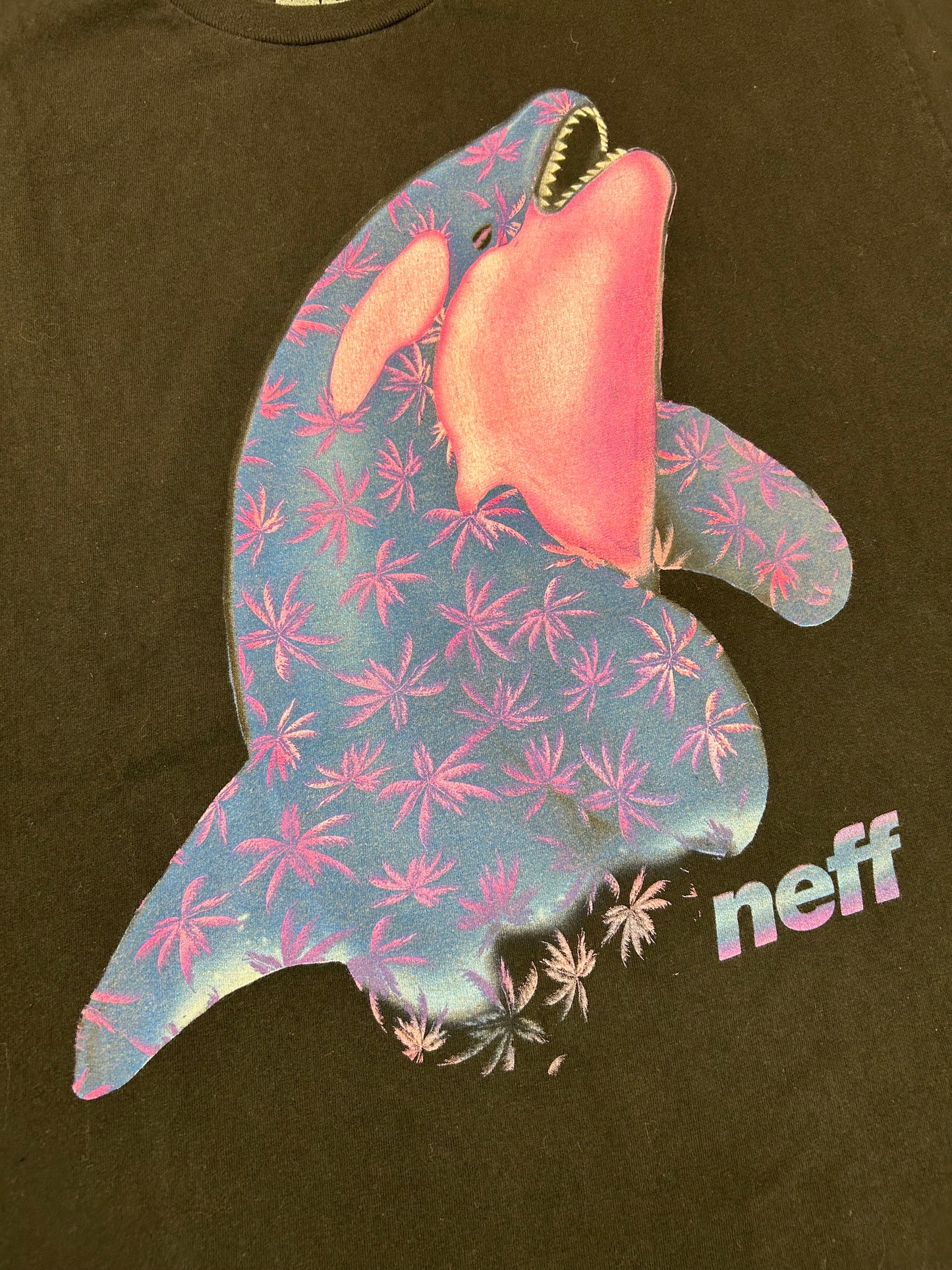 NEFF Whale Tropical Graphic Tee Large 21.5x28.5 Inches