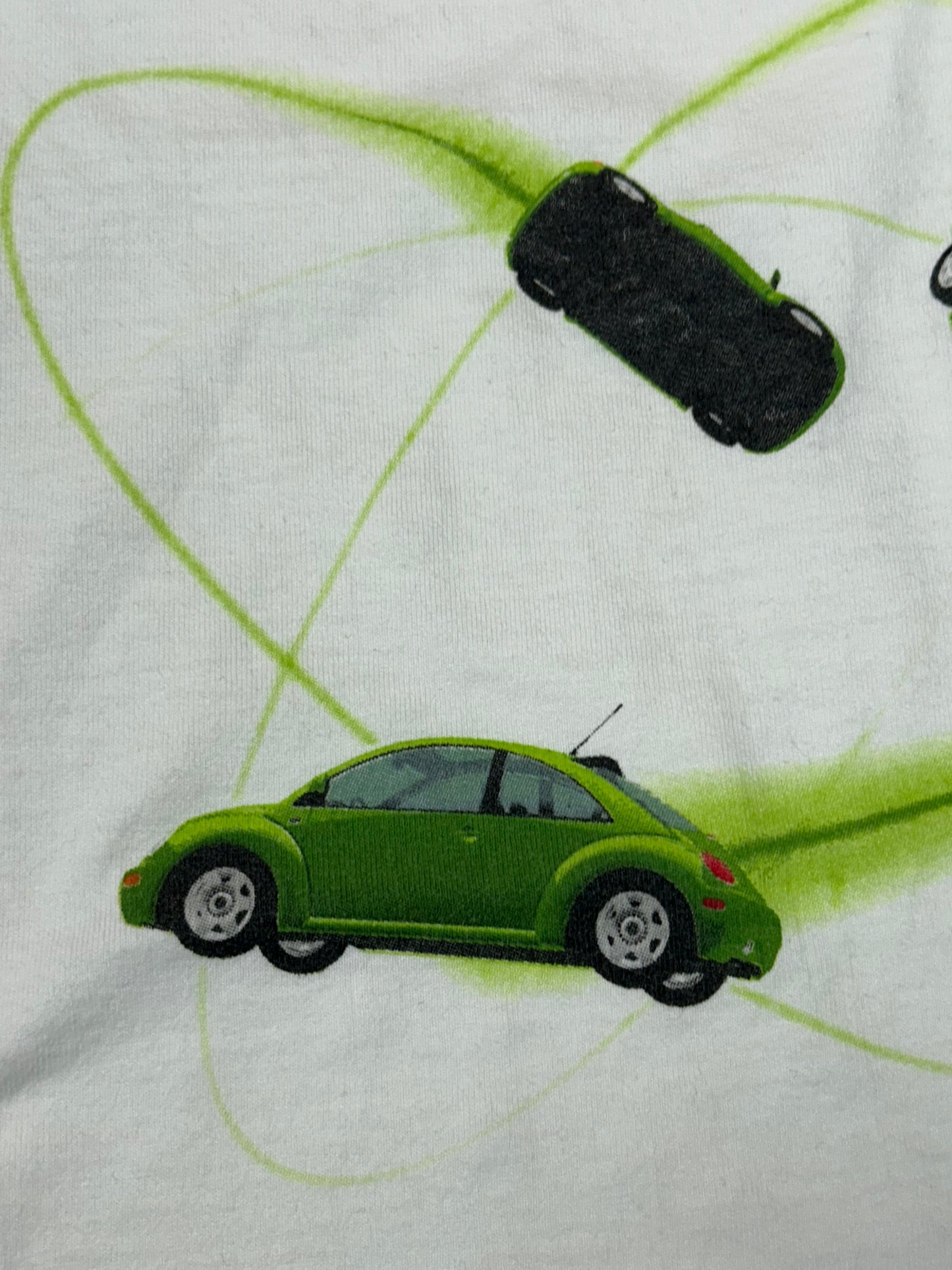 Vintage Volkswagen Beatle 100% Pure Turbonium Car Promo Tee Medium 19.75x27.5 Inches White