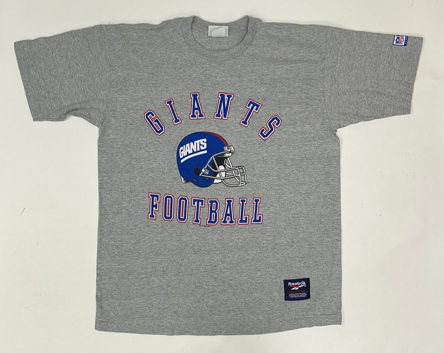 Vintage 1996 Reebok New York Giants NFL Tee XL 23.5x30.5 Inches Gray