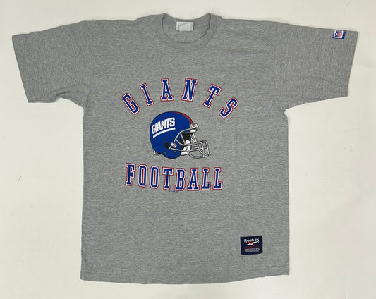 Vintage 1996 Reebok New York Giants NFL Tee XL 23.5x30.5 Inches Gray