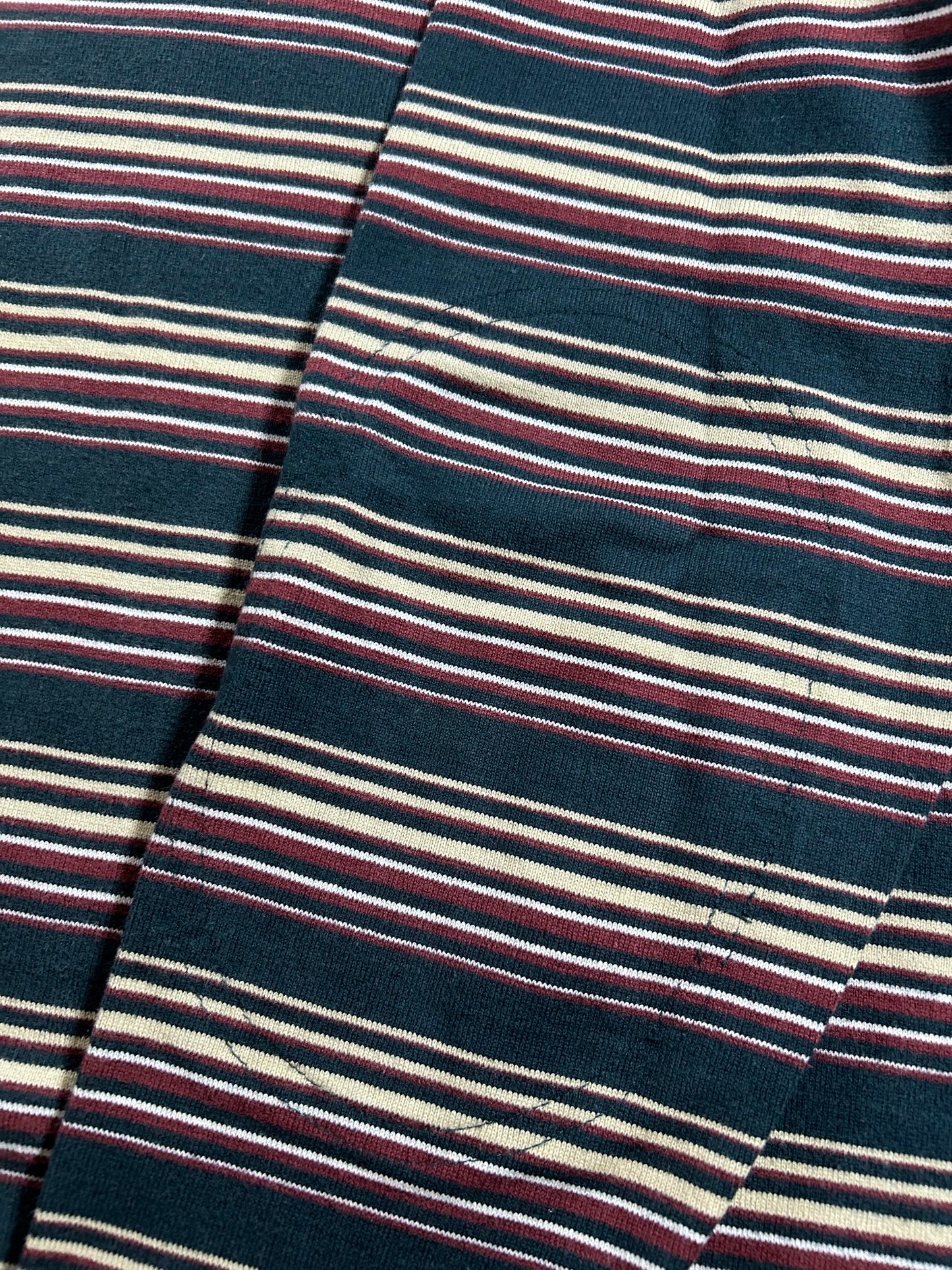 Vintage Calvin Klein Long Sleeve Striped Polo Shirt Rugby Style 22x30.25/31.5 Inches Mediumush Fit Tagged Small Fits Big