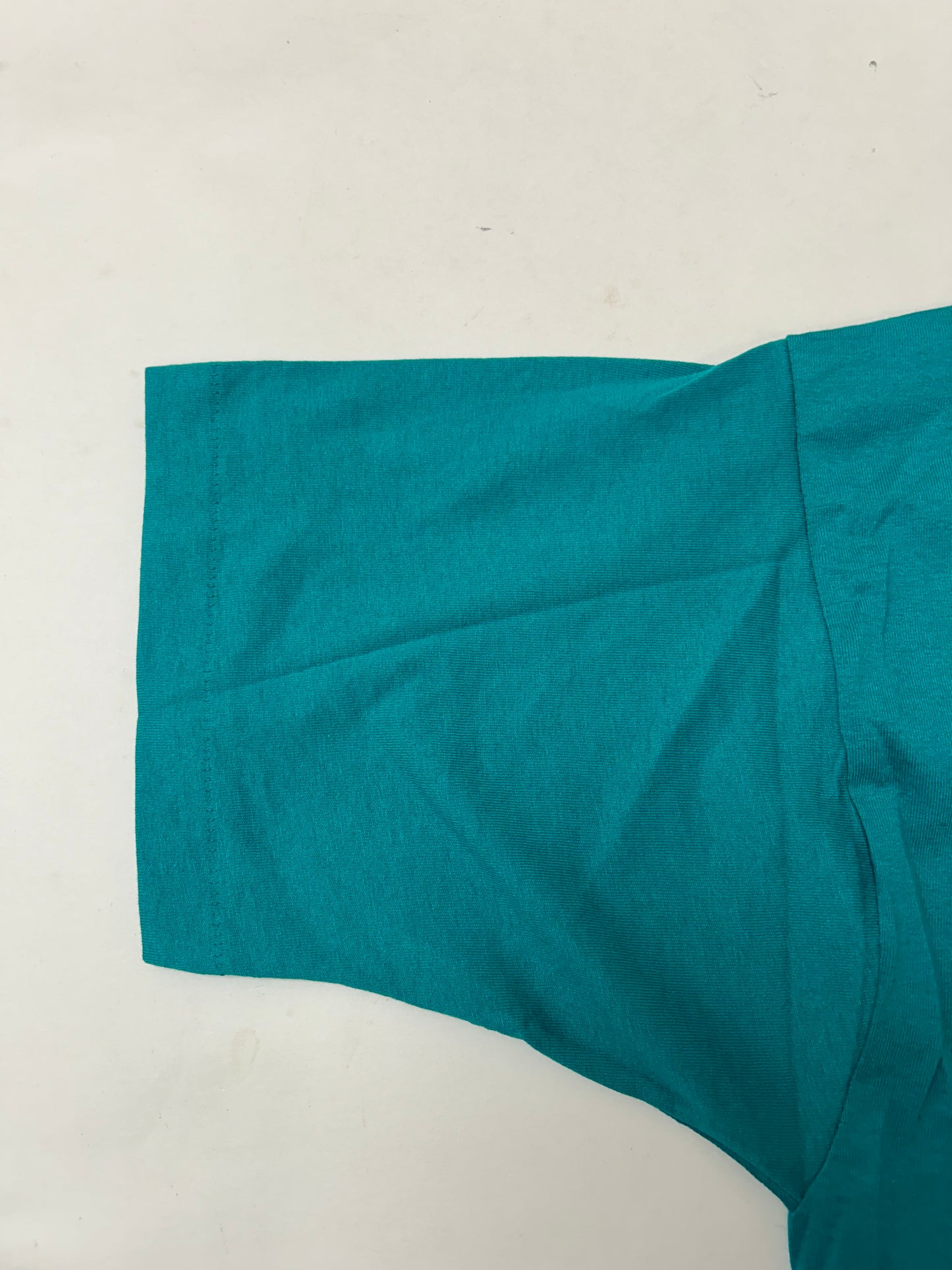 Edgewood NJ first edition “Deeper Than The Roots.” Tee XL 24x30.75 Inches FOTL BEST 50/50 Blend USA Aqua Green/Blueish Color