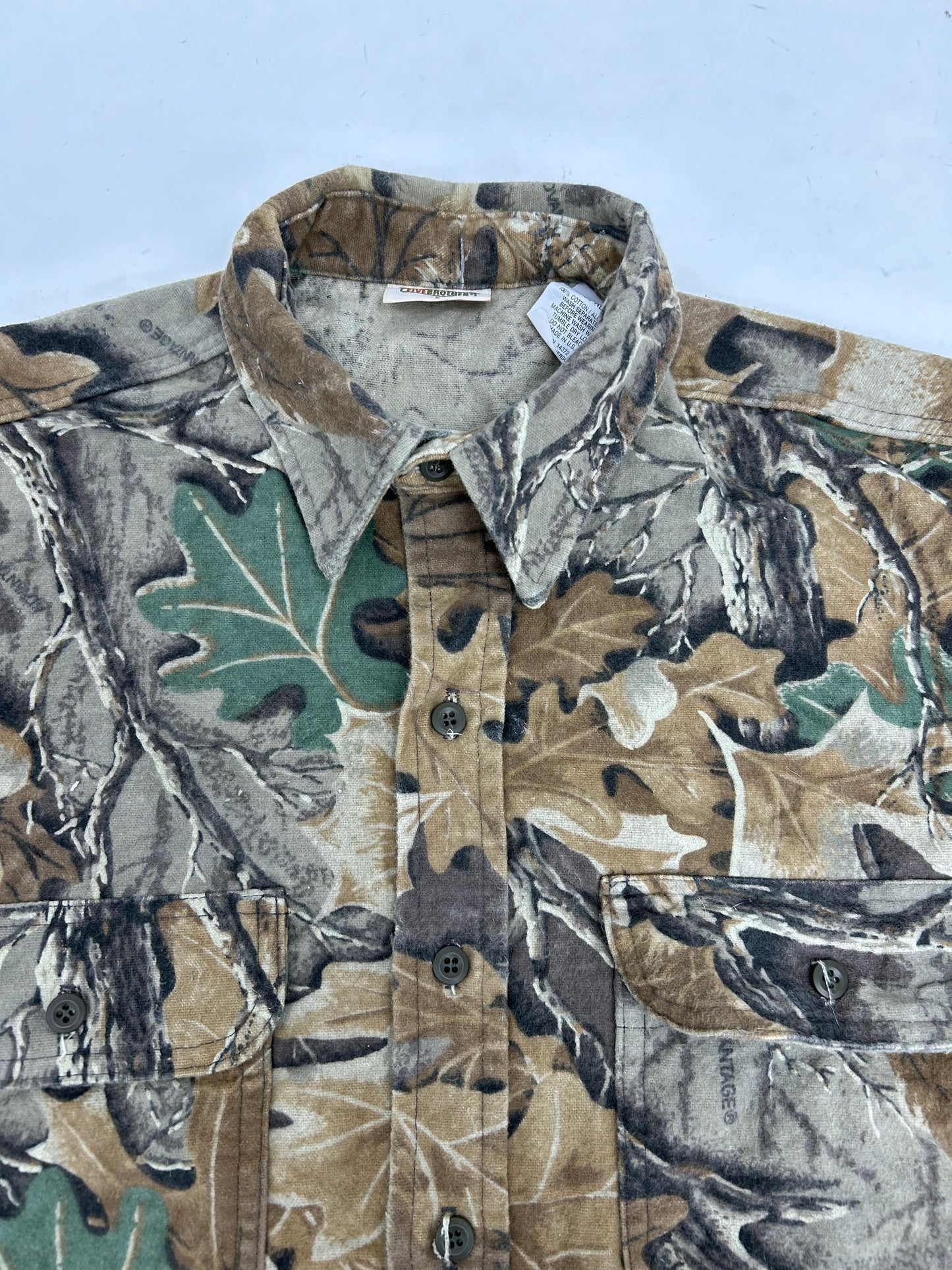 Vintage Five Brother Camo Vantage Flannel Button Up Shirt 5226 4701-ADV Large 25x29.5 Inches
