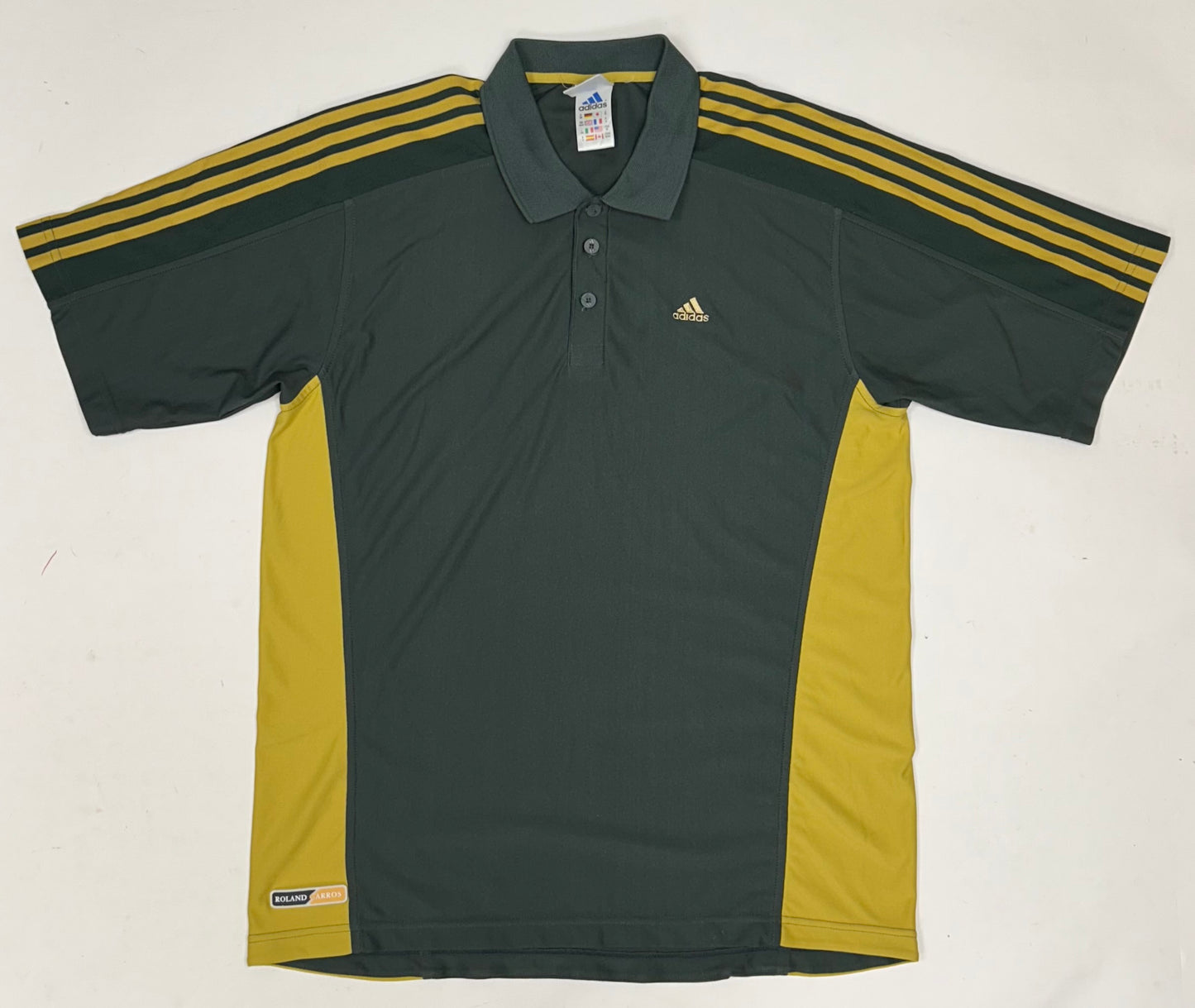 Vintage Adidas Roland Garros Paris Medium 21.75x30.25 Tennis Polo Shirt