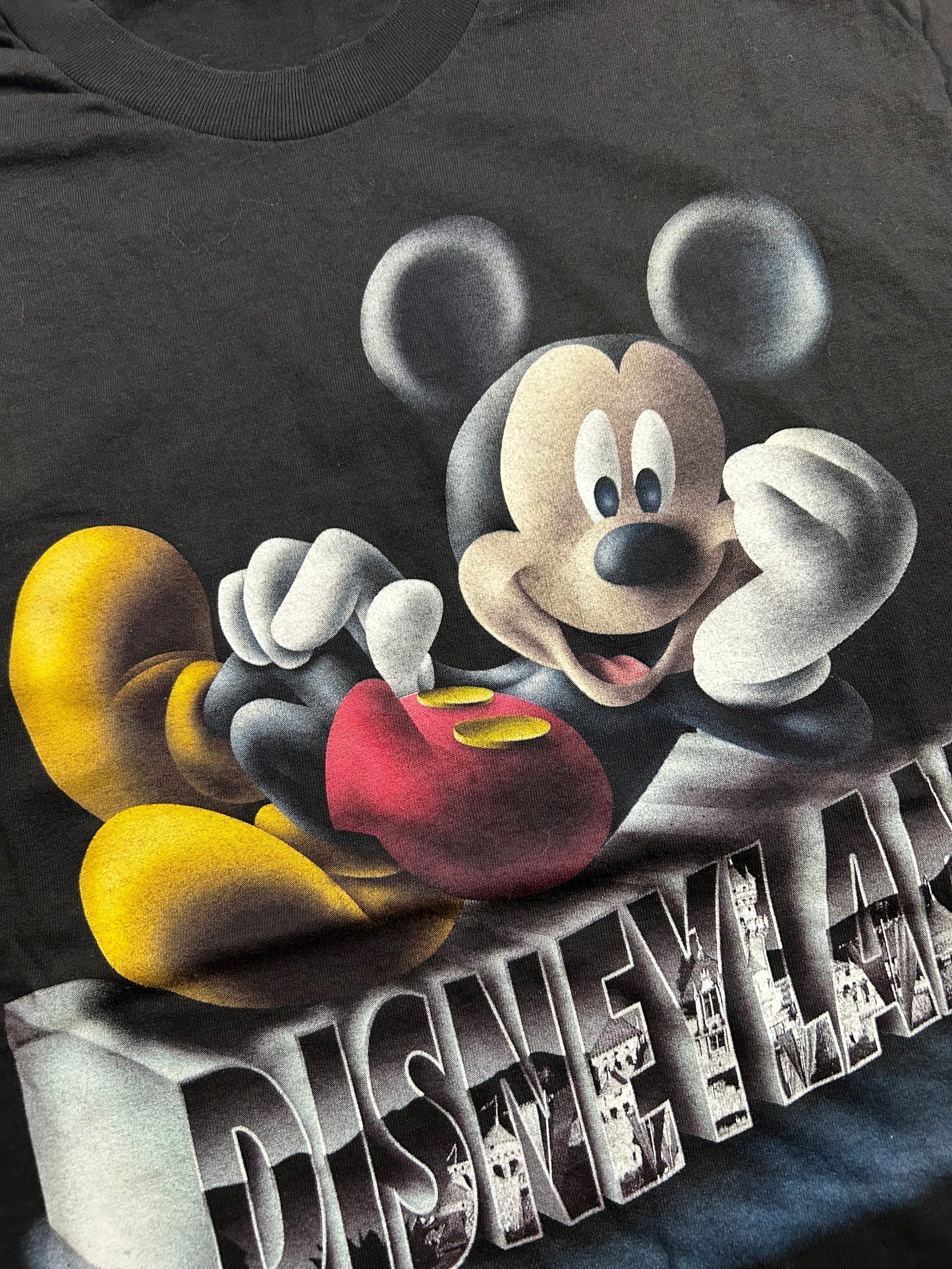 Vintage Disney Mickey Mouse Disneyland Theme Park Tee Medium 19.75x28.5 Inches USA