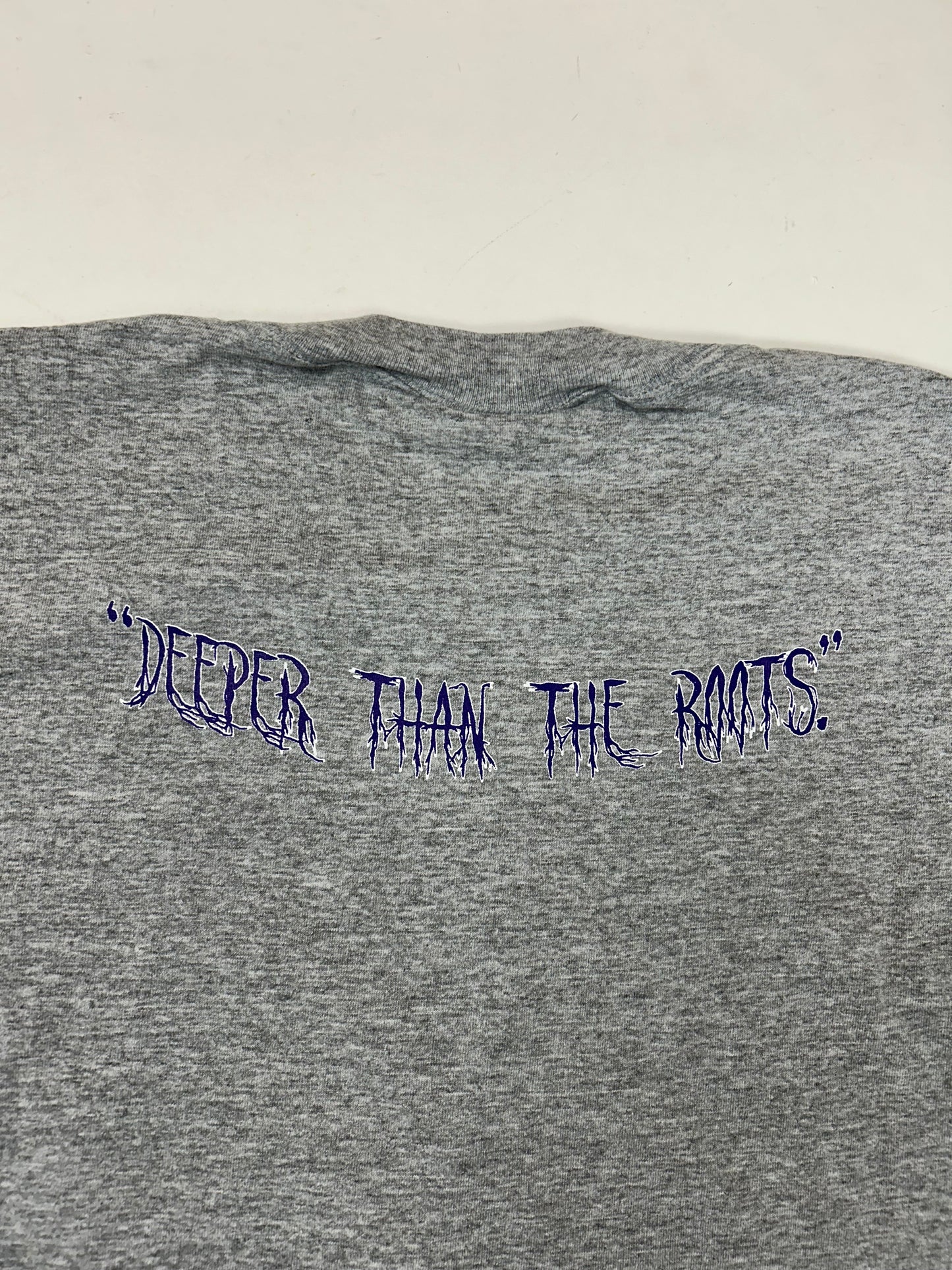 Edgewood NJ first edition “Deeper Than The Roots.” Long Sleeve Tee Gray All Sport Tag 90/10 Blend Made In USA