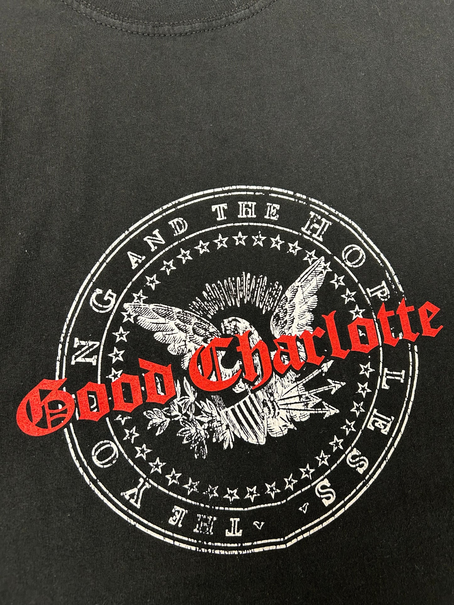 Vintage 2004 Good Charlotte The Young And The Hopeless Band Punk Music Tee 2XL 25.5x30.25 Inches
