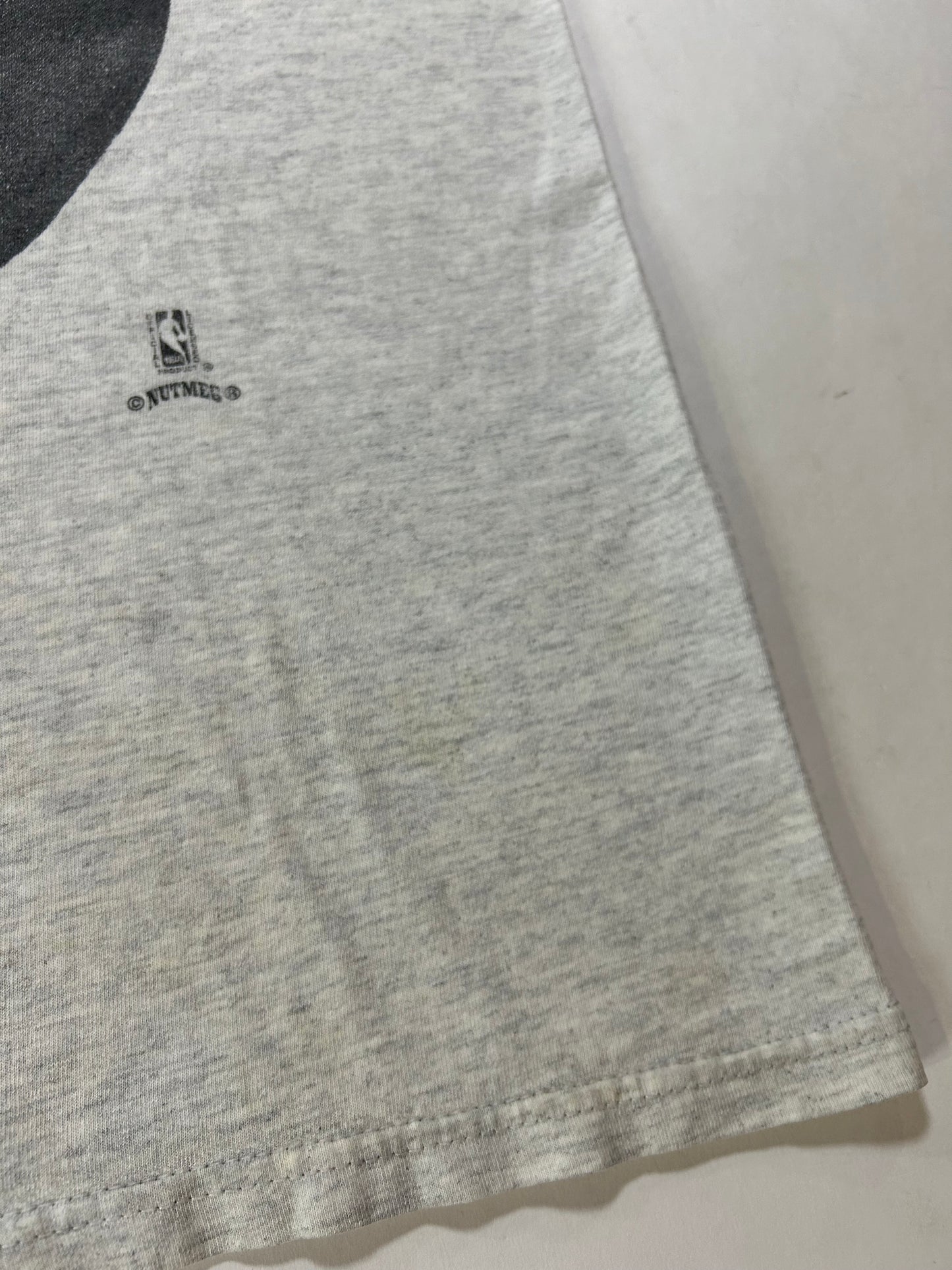 Vintage 90s Nutmeg Mills Chicago Bulls Slam This NBA Tee Gray L/XL 22.5x29 Inches Gray Worn As Is Has Wear & Stains