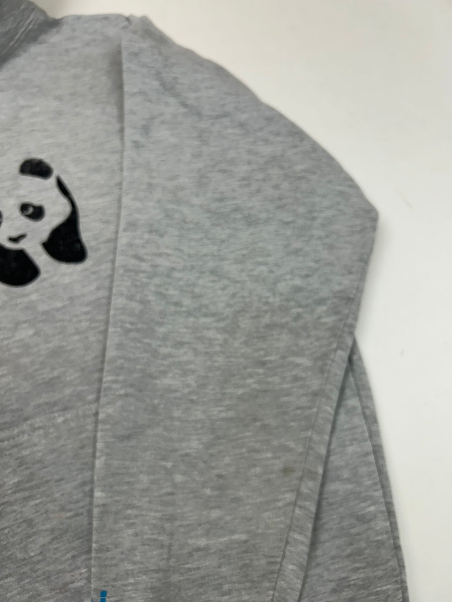 Vintage 00s Enjoi Skateboards Panda Felt Logo Hooded Sweatshirt Worn In As Is 23.75x26 Inches Gray