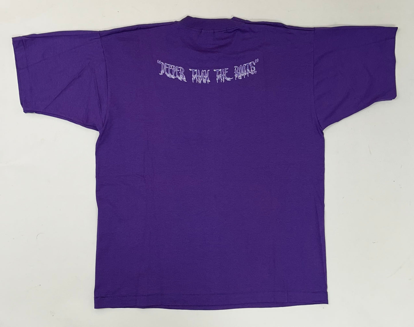 Edgewood NJ first edition “Deeper Than The Roots.” Tee XL 24.25x30.25 Inches FOTL BEST 50/50 Blend USA Made Purple
