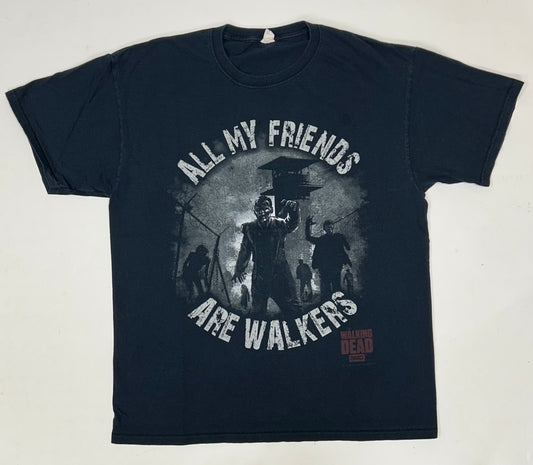 The Walking Dead Shirt All My Friends Are Walkers 2014 AMC Promo Tee Large Black