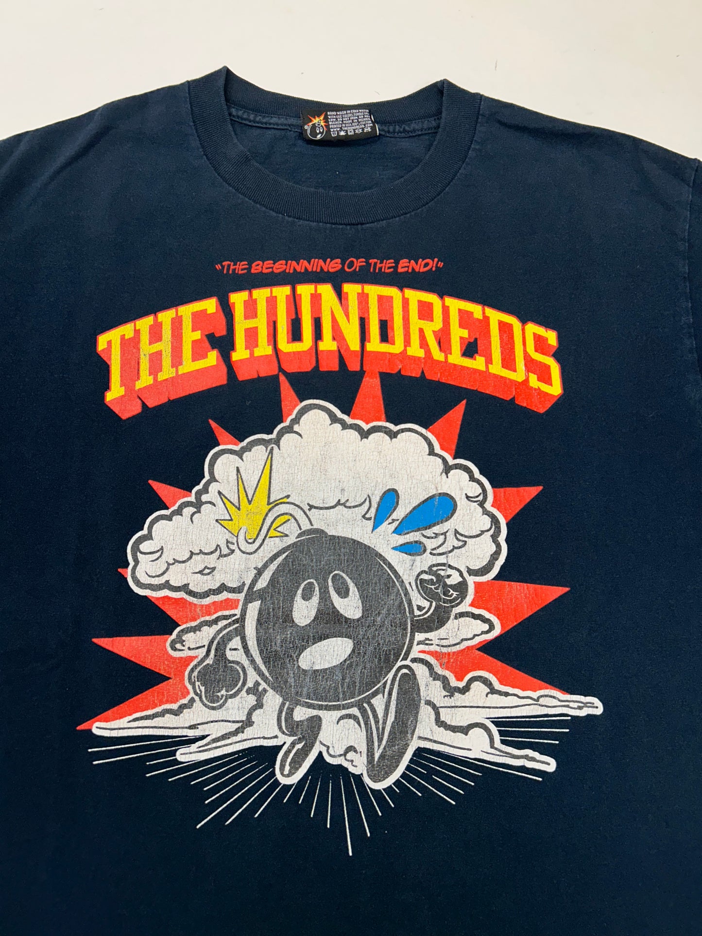 Vintage 00s The Hundreds Adam Bomb The Beginning Of The End Graphic Tee Navy Medium 20x28 Inches As Is
