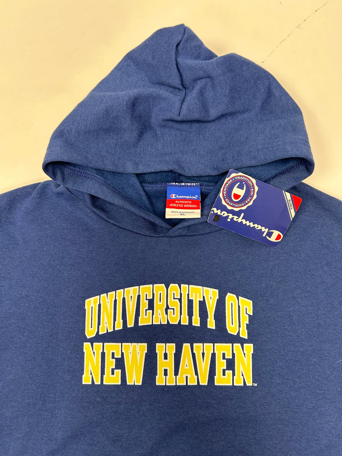 University Of New Haven College Logo Champion Hoodie Sweatshirt New 21.25x26.5 Inches Brand New With Tag