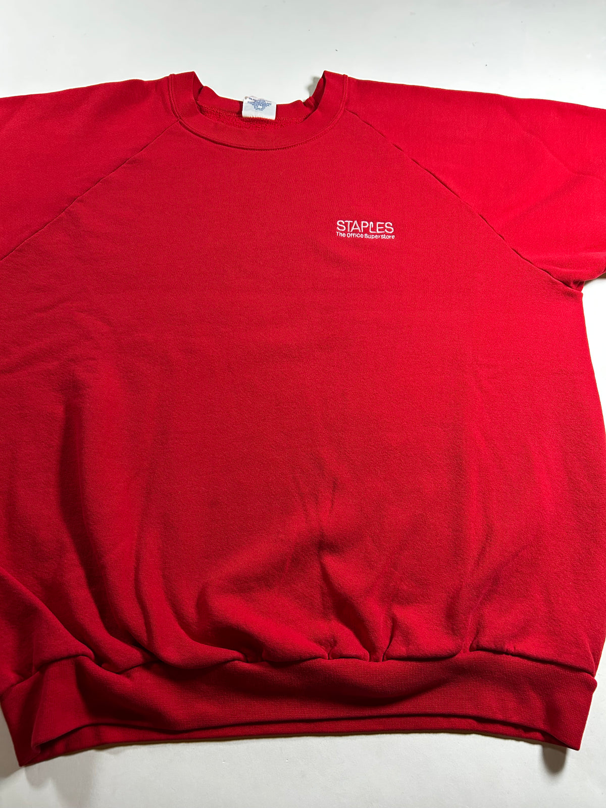 Vintage 90s Staples The Office Superstore Raglan Crewneck Sweatshirt XL/2XL Fit 27.5x29 Inches As Is