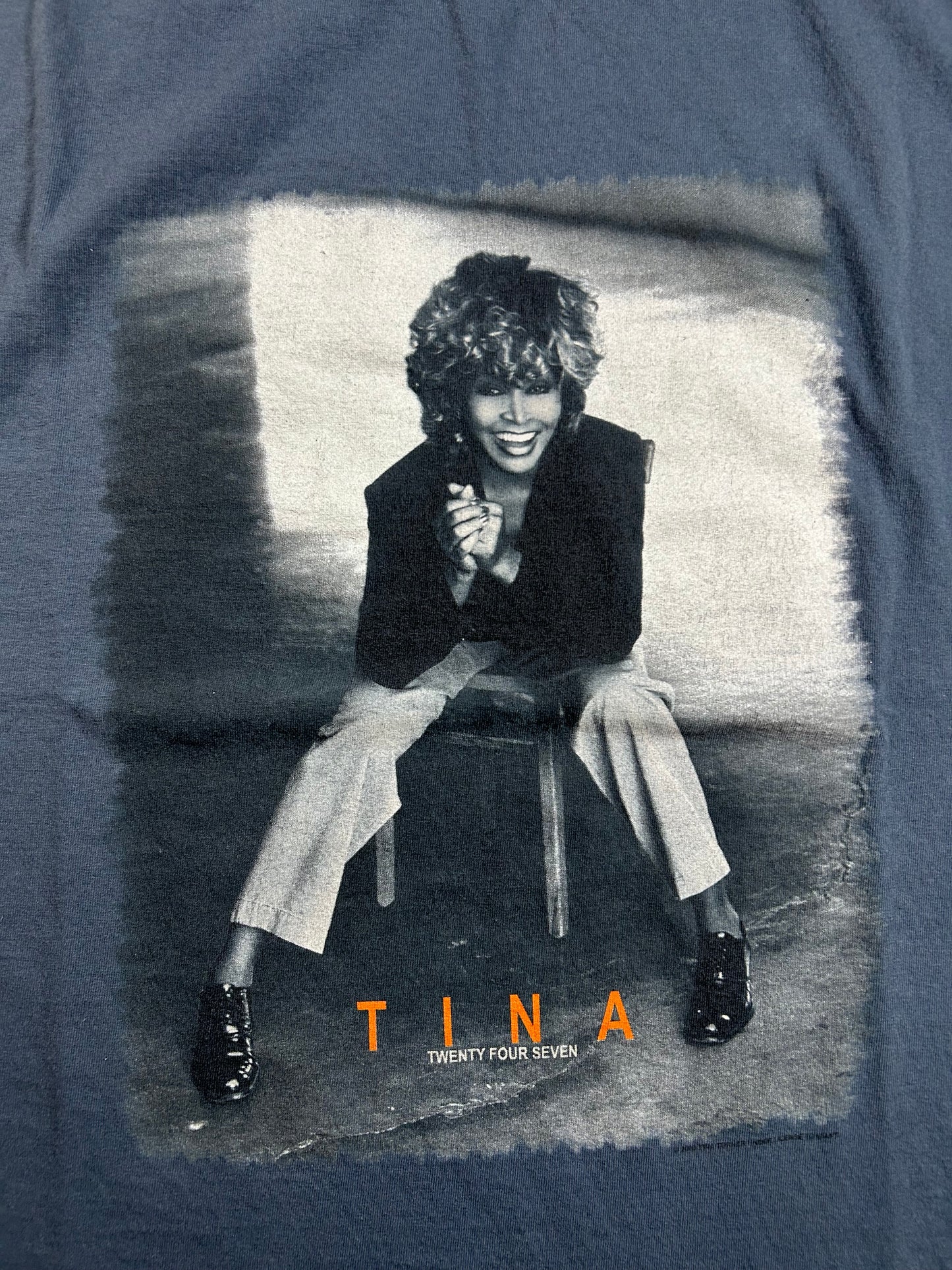 Vintage Tina Turner Twenty Four Seven 2000 Tour Concert Tee Giant Tag Size XL 23x30.75 Inches
