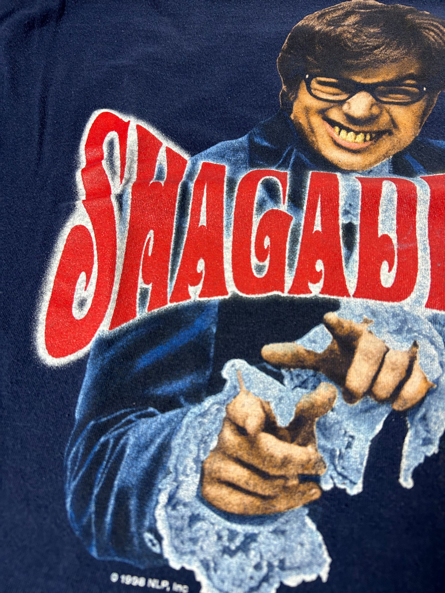 Vintage 1998 Austin Powers Shagadelic Shall We Shag Now Or Shag Later Medium 20x.27.25 Inches Tee