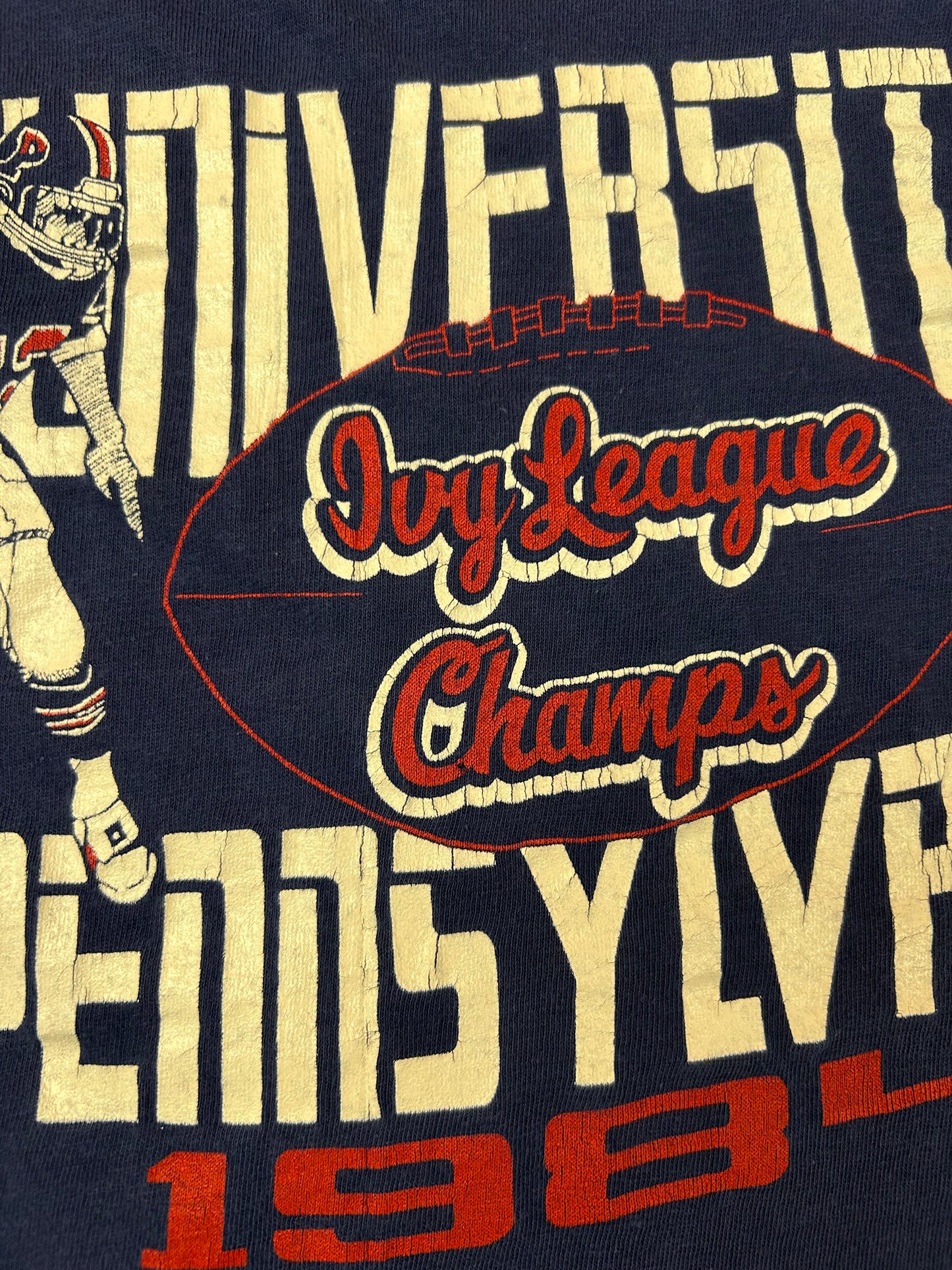 Vintage Collegiate Pacific 1984 Ivy League Champions University Of Pennsylvania Long Sleeve College Tee Medium Fit 20.5x26.5 Inches