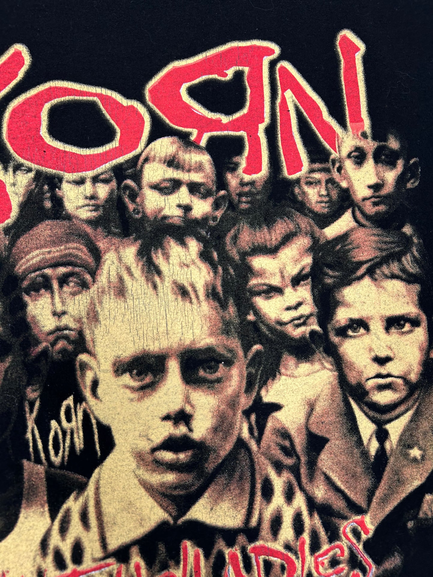 Vintage 2002 Korn Untouchables  The Tour With No Name Band Heavy Rock Shirt XL 23.25x29.25 Inches