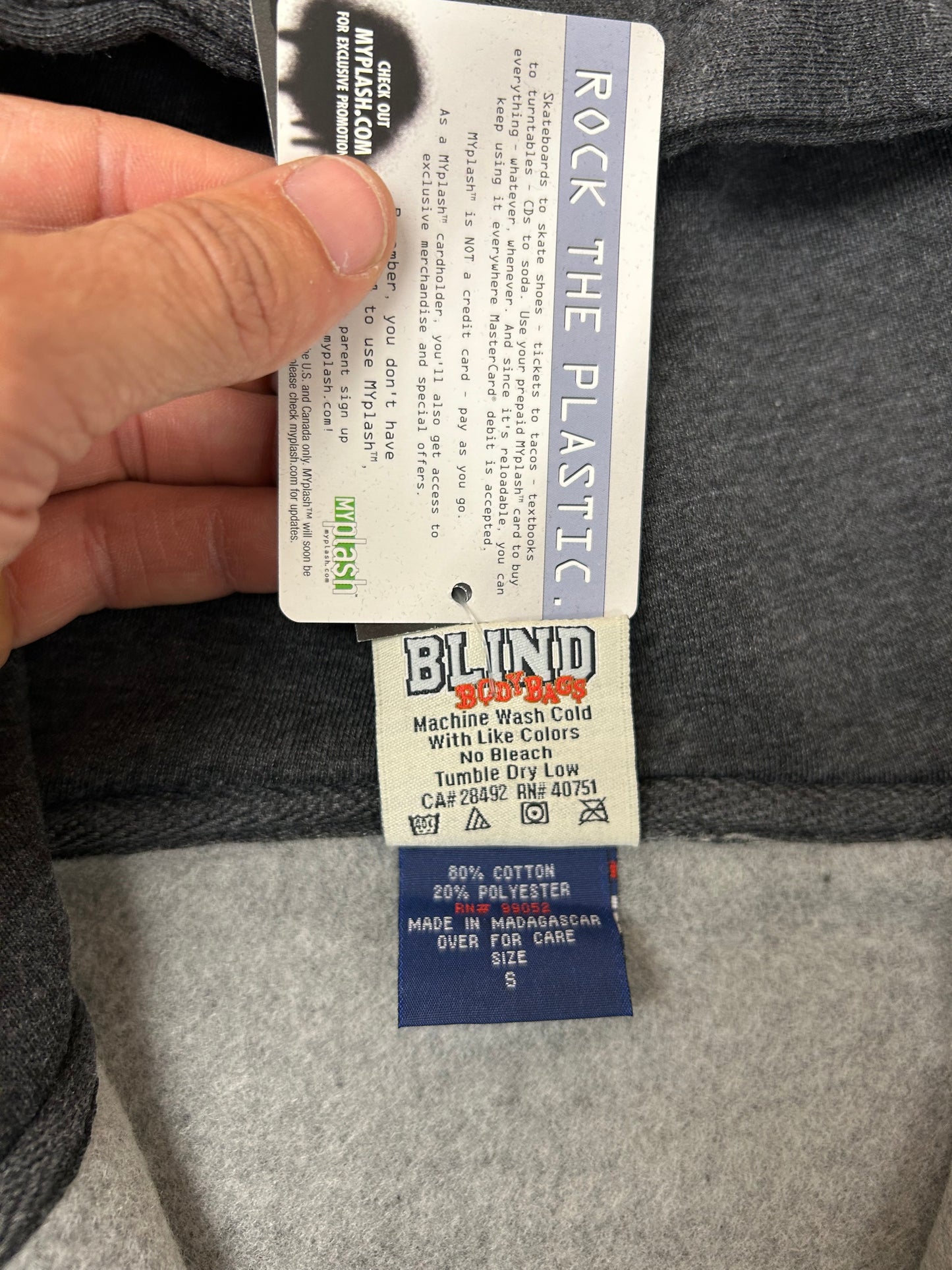 Vintage 00s Blind Skateboards Reaper Dice Logo Full Zip Skate Hooded Sweatshirt Brand New With Tag Small 21x28 Inches 2000s Y2K