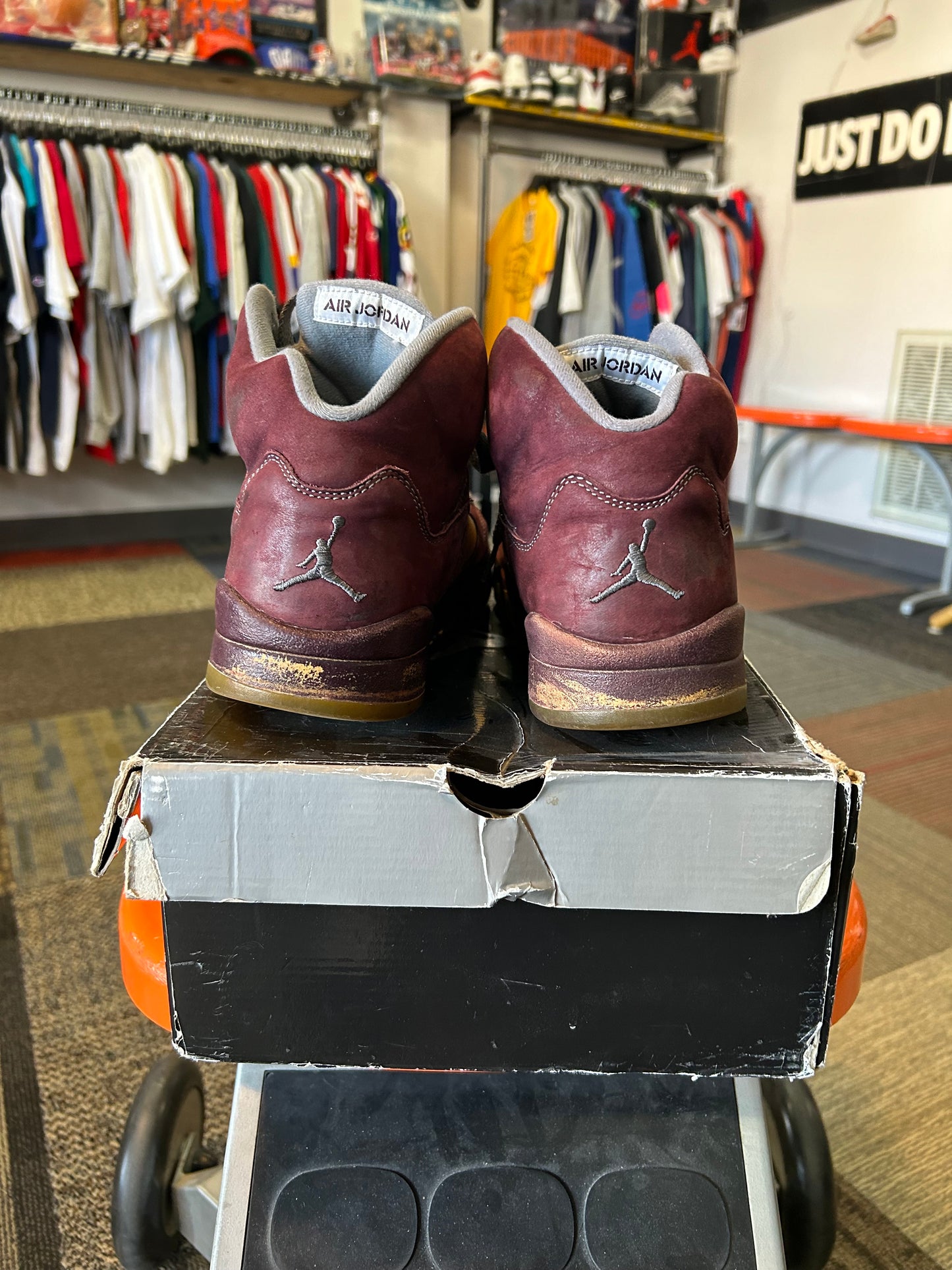 Air Jordan 5 Retro LS Burgundy Size 10 2006 Need Sole Swapping As Is Rep Box