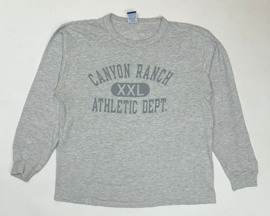 Vintage 90s Canyon Ranch Athletic Dept. Champion Long Sleeve Tee Gray Large 22.5x26.5 Inches