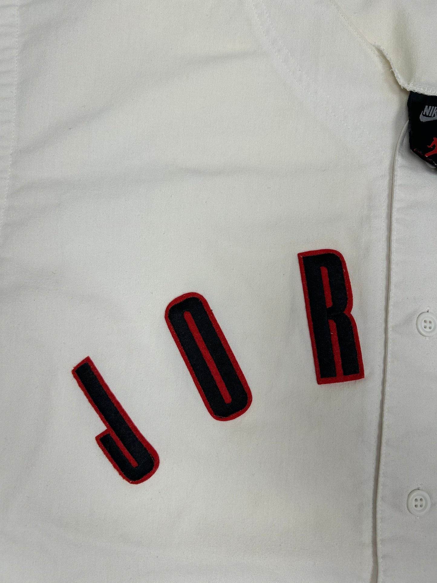 Vintage Nike Air Jordan 'Spellout Logo' Baseball Jersey White 1991 Rare XL