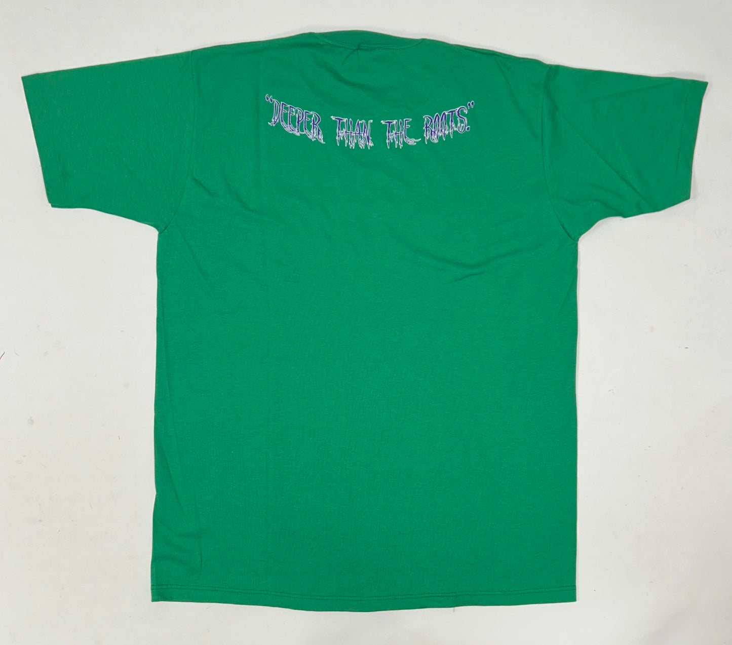 Edgewood NJ “Deeper Than The Roots.” First Edition Tee Large 21.5x28.5 Inches JERZEES 50/50 Blend Made In USA Kelley Green