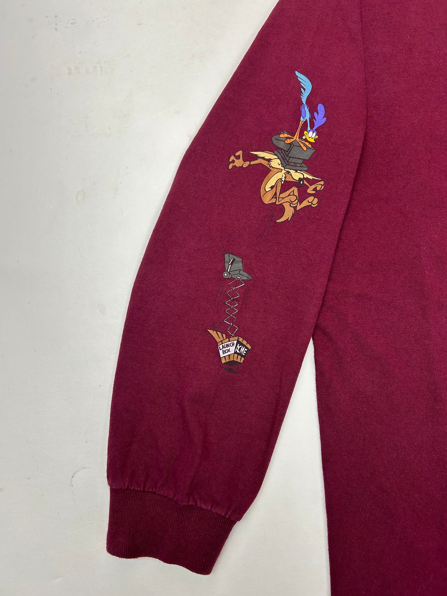 The Hundreds X Looney Tunes ACME Wile W Coyote & Roadrunner Long Sleeve Tee Medium 19.75x27.75 Inches As Is