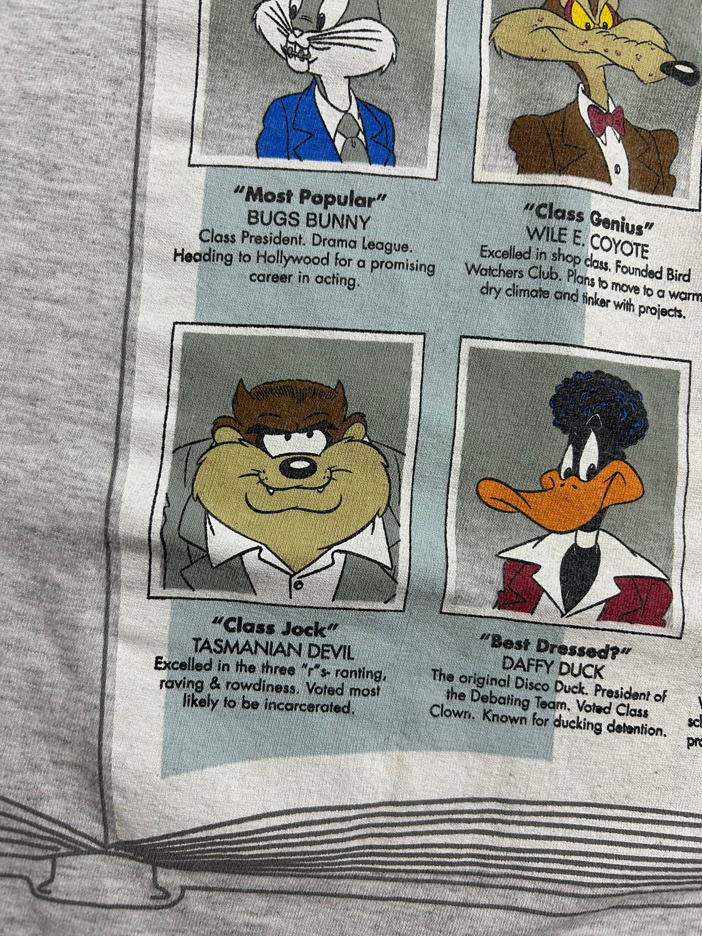 Vintage 1998 Warner Bros. High School Pictures Looney Tunes Tee Large 21.25x29.25 Inches