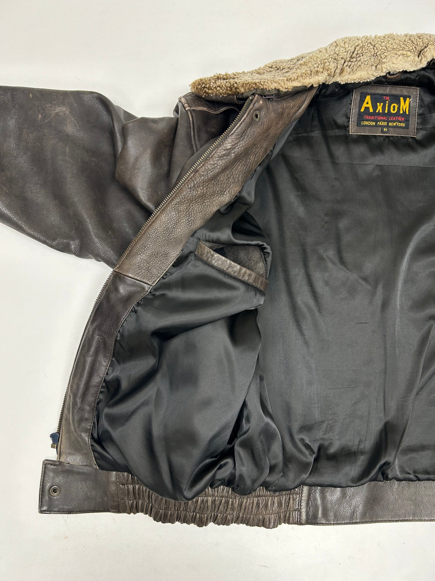 Vintage 90s The Axiom Traditional Leather Pete’s Wicked Ale Leather Jacket Beer Brewery Medium 25x28 Inches