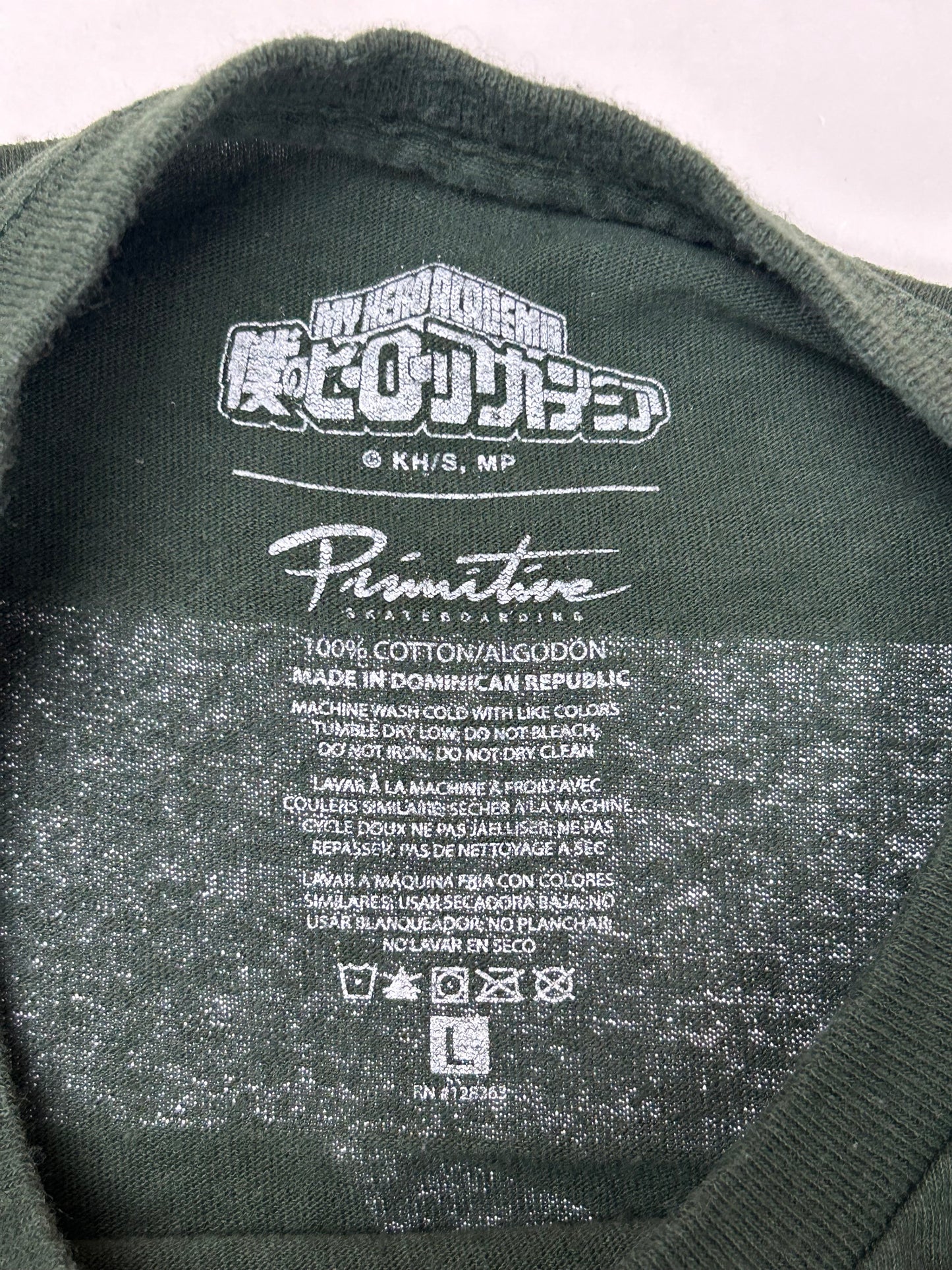 Primitive Skateboards X My Hero Academia Anime Tee Large 21.75x28 Inches