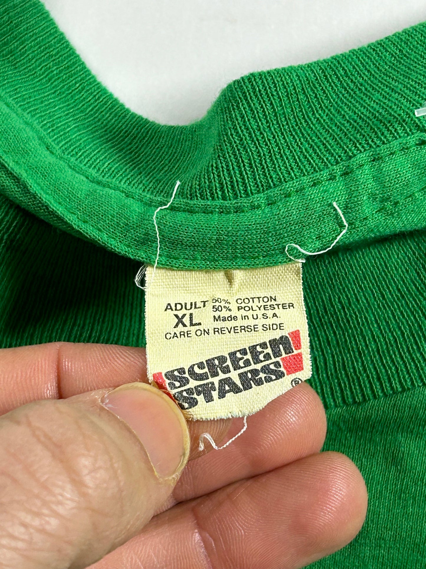 Vintage Princeton Free Wheelers Princeton University Bicycling Event Tee Large 21.5x27.75 Inches Green