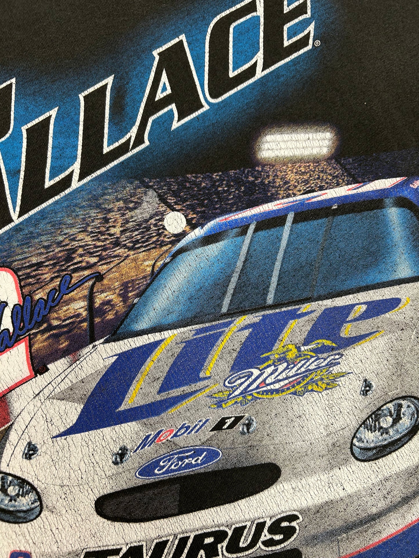 Vintage NASCAR Rusty Wallace #2 Miller Lite Night Train T-Shirt Chase Nutmeg XL 24.5x29.5 Inches