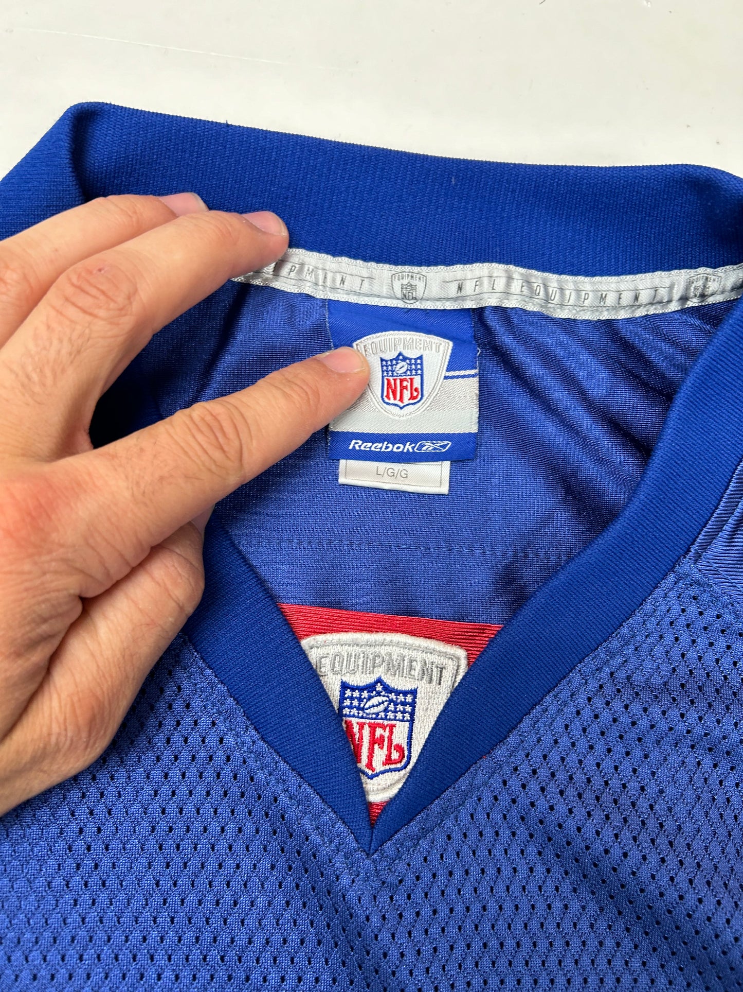Vintage 2000s Reebok New York Giants Eli Manning NFL Jersey Blue Large