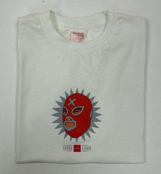 Vintage Chocolate Skateboards Lucha Libre Skate Graphic Tee 2003 Large 21.25x27.5 Inches