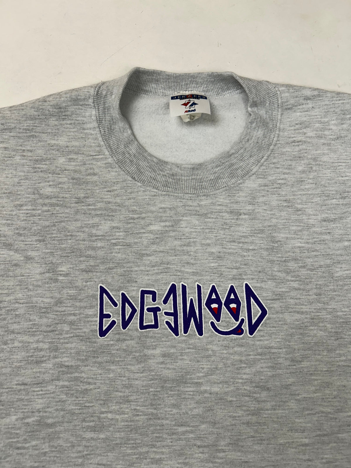 Edgewood New Jersey Deeper Than The Roots Crewneck Sweatshirt Heather Gray Jerzees Tag 50/50 Blend Mexico/USA 3XL/2XL Fit About 29.5x29.5 Inches