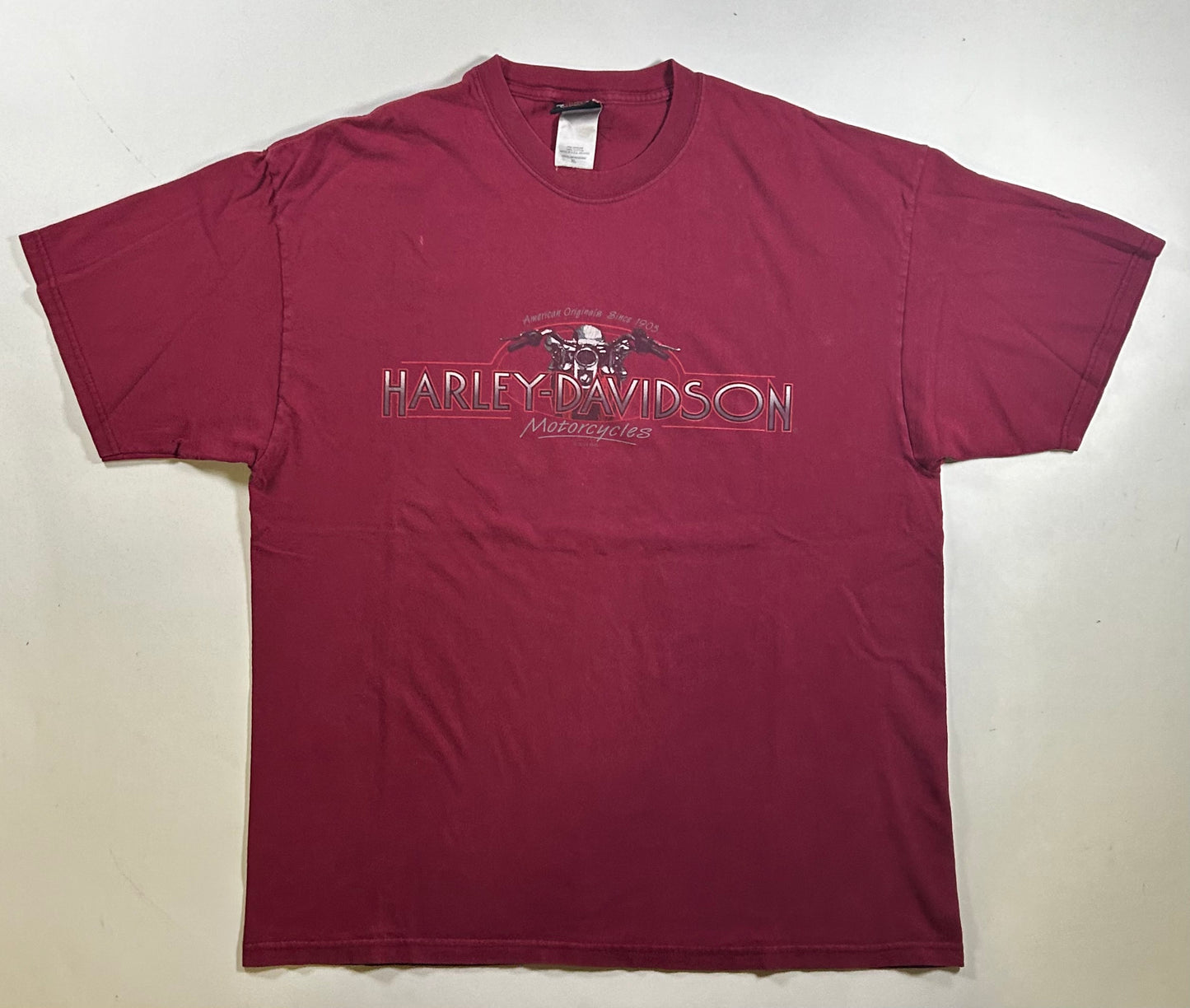Vintage 2000s Harley Davidson O’Tooles Wurtsboro, NY Tee XL 23.75x30 Inches As Is Maroon