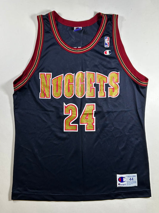 Vintage 90s Champion Denver Nuggets Antonio McDyess NBA Jersey 44 Large 22.75x30.75 Inches
