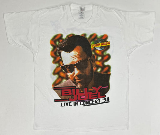 Vintage 1998 Billy Joel Live In Concert World Tour Parking Lot Tee XL 23.5x30.75 Inches